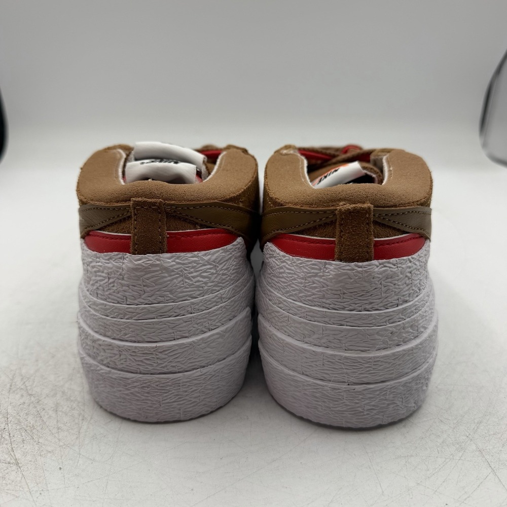 Nike Sacai Blazer Low Shoes Mens 9 Womens 10.5 British Tan Sneakers DD1877-200 - Picture 8 of 11